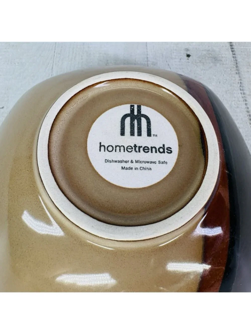 Home Trends BAZAAR BROWN Square Strips Stoneware 6 7/8